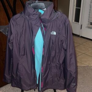 The North Face Dark Purple Jacket with Teal Accent